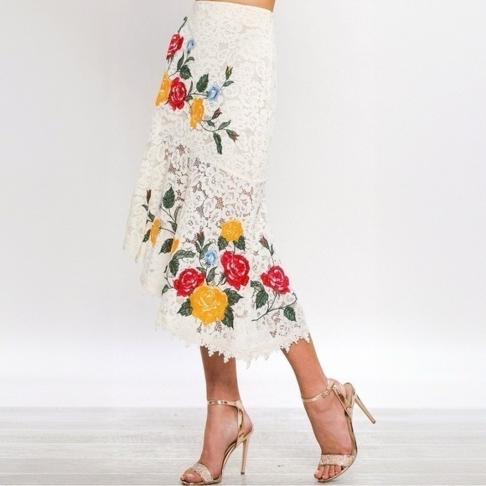 Maeve Anthropologie Ottoline Lace Skirt Size Large